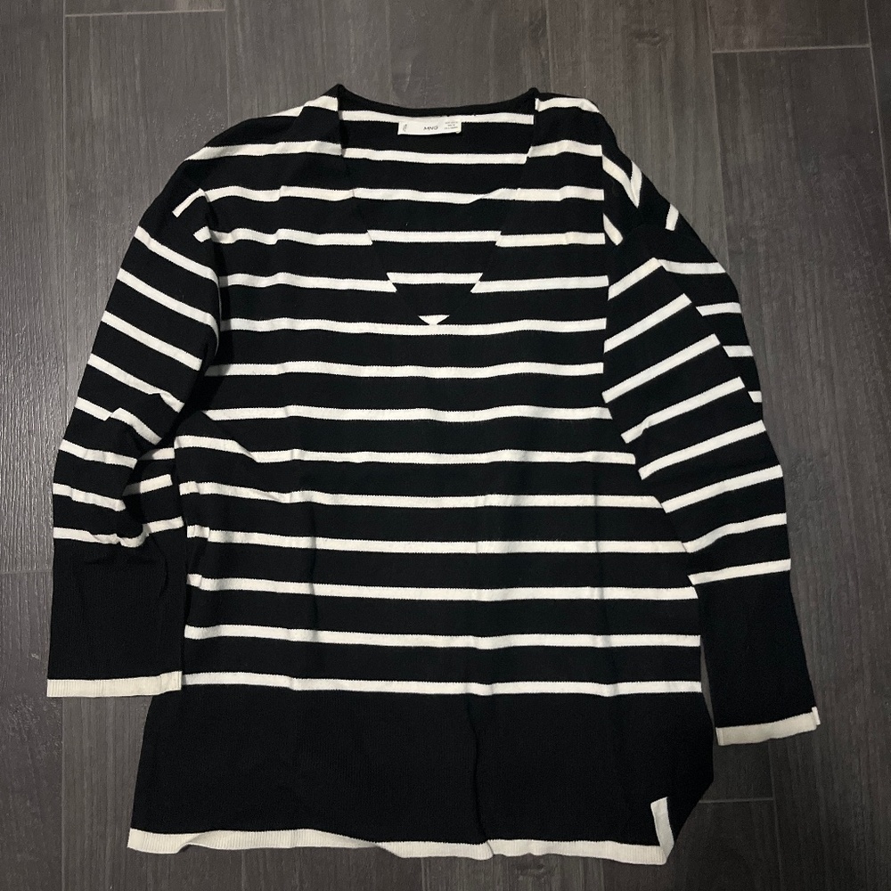 Mango striped v neck sweater